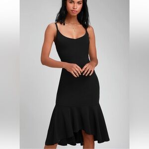 Lulus black midi bodycon dress